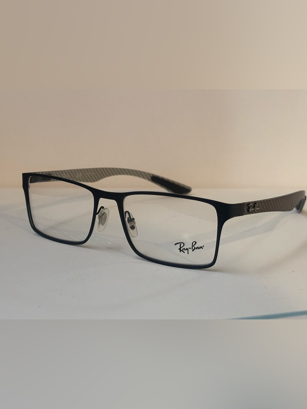 Ray-Ban Black Rectangular Metal Eyeglasses